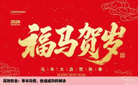 高效创业：事半功倍，快速成功的秘诀