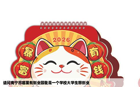 请问南宁市哪里有创业园我是一个学校大学生想创业