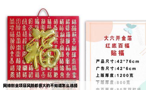 网络创业项目风险都很大的不知道怎么选择