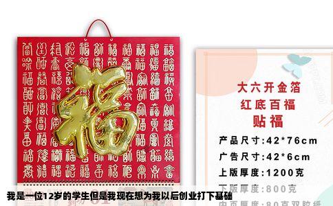 我是一位12岁的学生但是我现在想为我以后创业打下基础