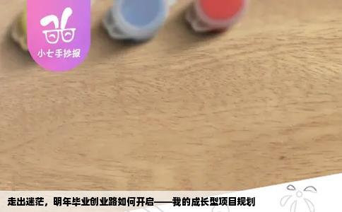 走出迷茫，明年毕业创业路如何开启——我的成长型项目规划