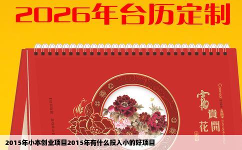 2015年小本创业项目2015年有什么投入小的好项目