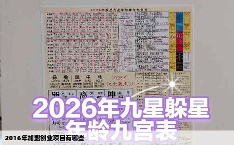 2016年加盟创业项目有哪些