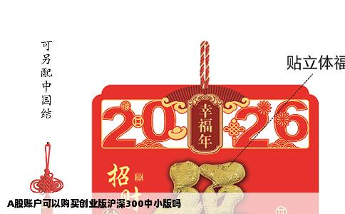 A股账户可以购买创业版沪深300中小版吗