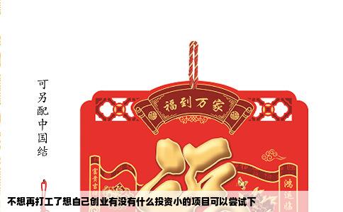 不想再打工了想自己创业有没有什么投资小的项目可以尝试下