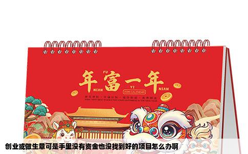 创业或做生意可是手里没有资金也没找到好的项目怎么办啊