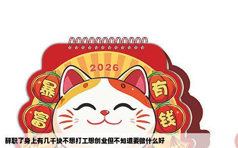 辞职了身上有几千块不想打工想创业但不知道要做什么好