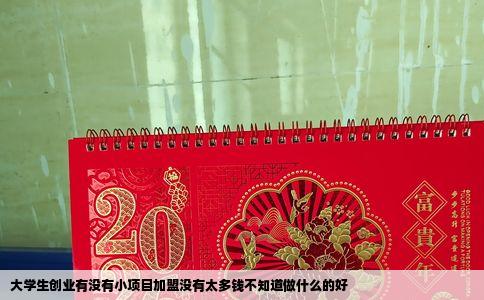 大学生创业有没有小项目加盟没有太多钱不知道做什么的好