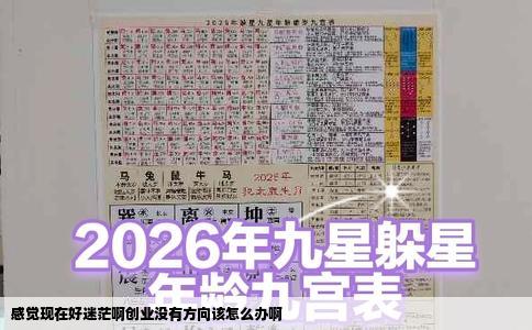 感觉现在好迷茫啊创业没有方向该怎么办啊