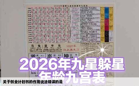 关于创业计划书的作用说法错误的是