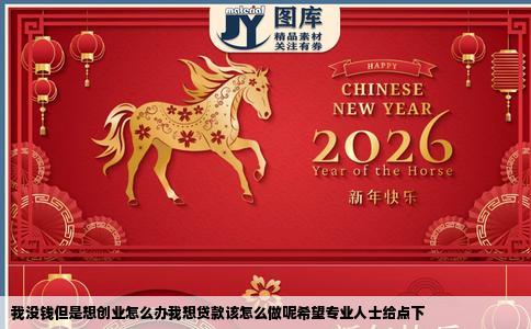 我没钱但是想创业怎么办我想贷款该怎么做呢希望专业人士给点下