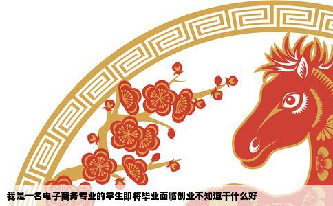我是一名电子商务专业的学生即将毕业面临创业不知道干什么好