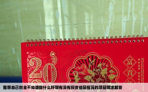 我想自己创业不知道做什么好呢有没有投资低回报高的项目呢求解答