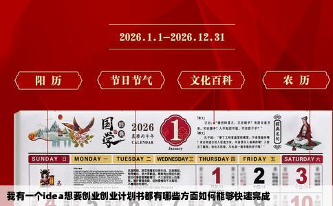 我有一个idea想要创业创业计划书都有哪些方面如何能够快速完成