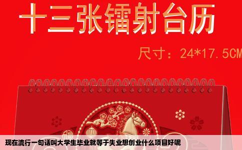 现在流行一句话叫大学生毕业就等于失业想创业什么项目好呢